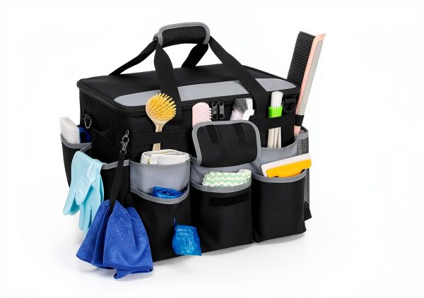 Large Rolling Cleaning Caddy by HODRANT – Detachable Trolley & Lid-2