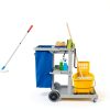 Dryser Commercial Janitorial Cleaning Cart on Wheels - Housekeeping Caddy with Shelves and Vinyl Bag-6