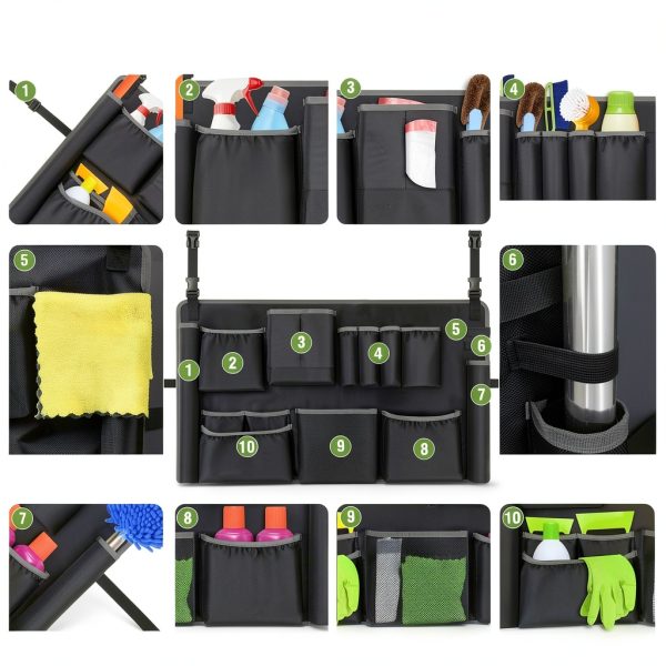 Trash Can Caddy Bag Speqerk 55 Gallon Organizer with Multi Pocket-2