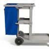 Dryser Commercial Janitorial Cleaning Cart on Wheels - Housekeeping Caddy with Shelves and Vinyl Bag-5