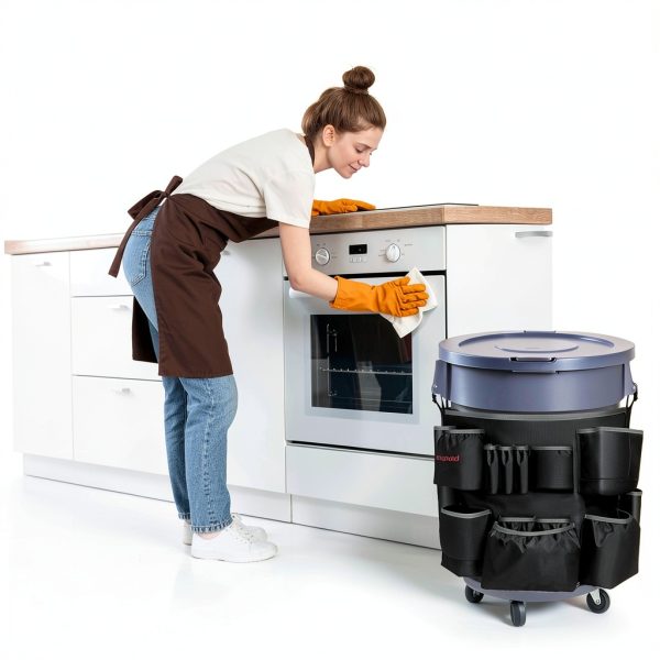 Trash Can Caddy Bag Hongmed 1680D Organizer for 32-55 Gallon Bins-5