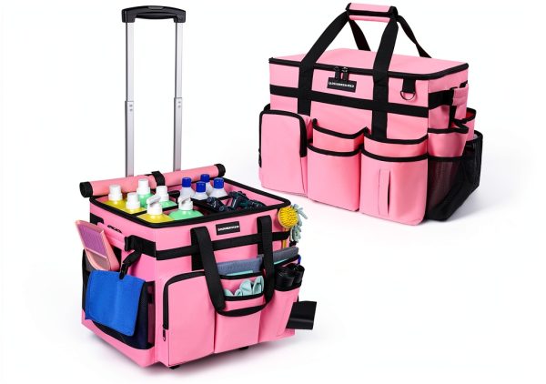 Extra Large Rolling Cleaning Caddy Bag LIANGSHENGYUAN 40L Trolley-0