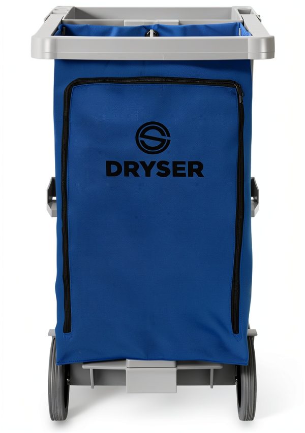 Dryser Commercial Janitorial Cleaning Cart on Wheels - Housekeeping Caddy with Shelves and Vinyl Bag-1